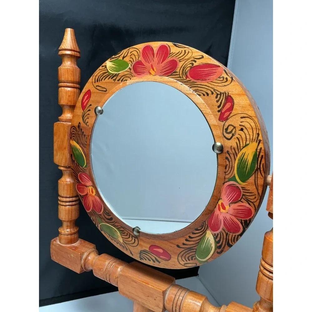Vintage Painted Dresser Mirror Wood Frame BOHO Chic Retro‎ Farmhouse Decor